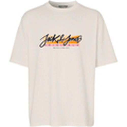 Camiseta 12255650 JORTAMPA TEE SS CREW NECK 1 FST LN BUTTERCREAM para hombre - Jack & Jones - Modalova