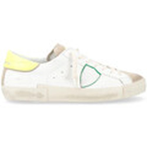 Deportivas Moda Zapatilla Paris X en cuero y amarillo para mujer - Philippe Model - Modalova