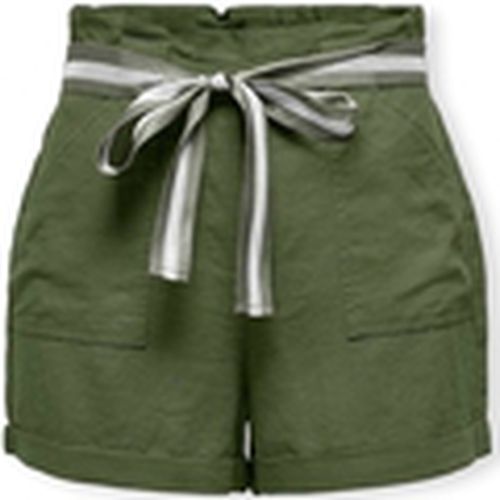 Short Luna Linen Shorts - Olive Green para mujer - Only - Modalova