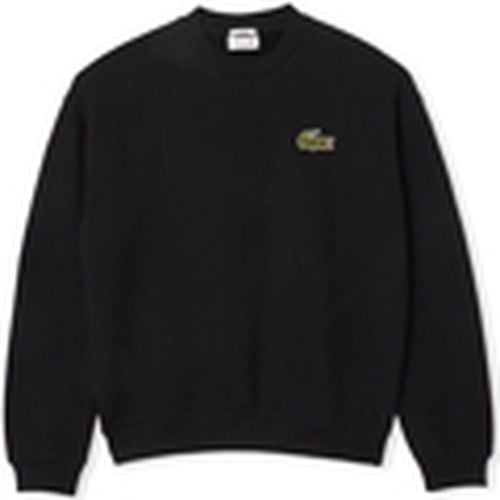 Jersey Loose Fit Badge Accent Sweatshirt - Noir para hombre - Lacoste - Modalova