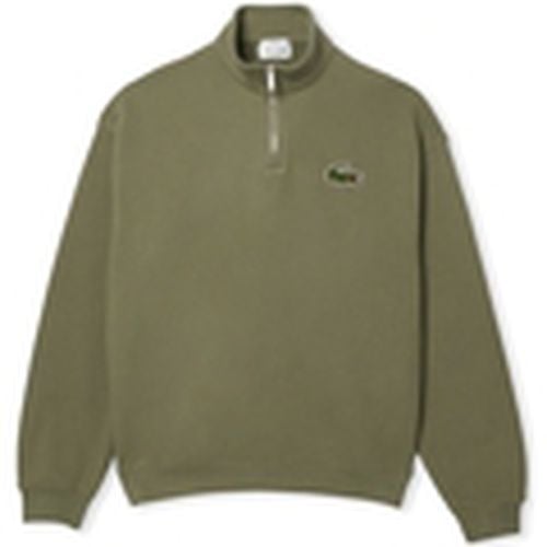 Jersey Loose Fit Zip Neck Sweatshirt - Vert Kaki para hombre - Lacoste - Modalova