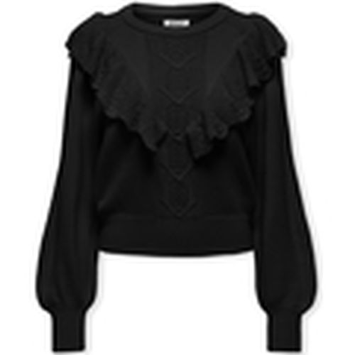 Jersey Cherry LS Ruffle Knit - Black para mujer - Only - Modalova