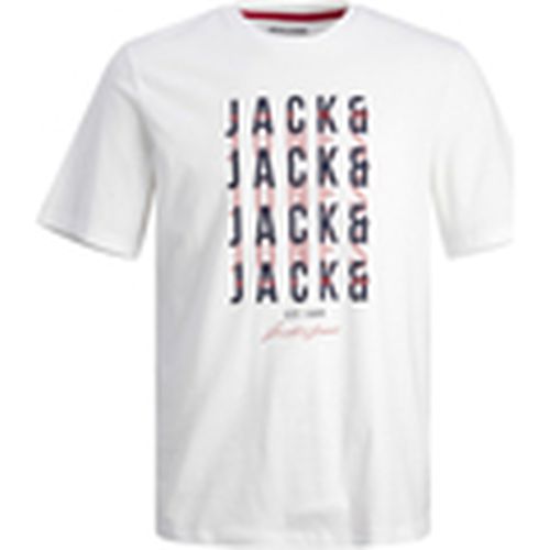 Camiseta 12247813 JJDELVIN TEE SS CREW NECK WHITE para hombre - Jack & Jones - Modalova