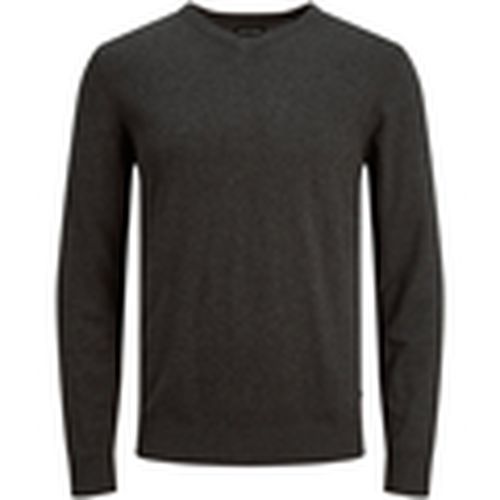 Jersey 12208365 JJEEMIL KNIT V-NECK NOOS DARK GREY MELANGE para hombre - Jack & Jones - Modalova