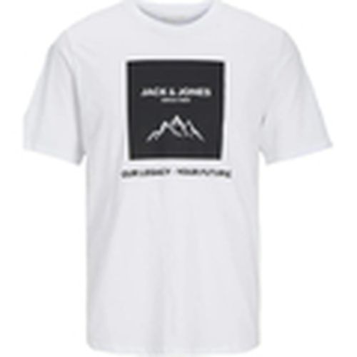 Camiseta 12258128 JJMAPPED TEE SS CREW NECK WHITE para hombre - Jack & Jones - Modalova