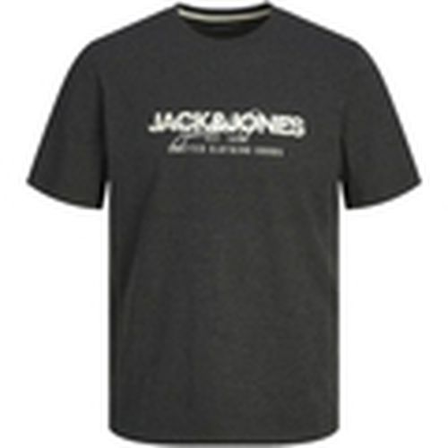 Camiseta 12256803 JJALVIS TEE SS CREW NECK BLACK para hombre - Jack & Jones - Modalova