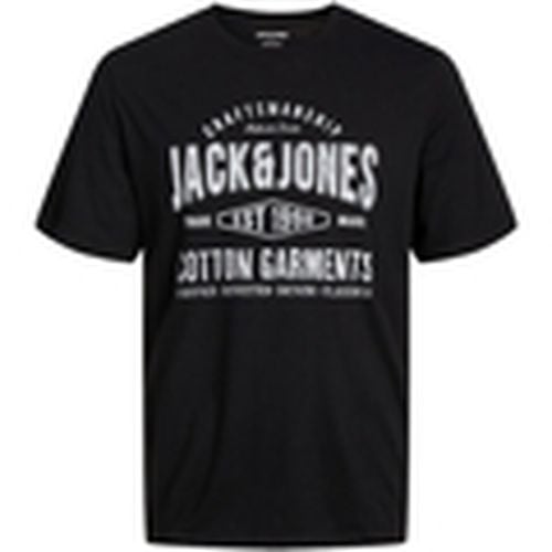 Camiseta 12256779 JJJEANS TEE SS O-NECK BLACK para hombre - Jack & Jones - Modalova