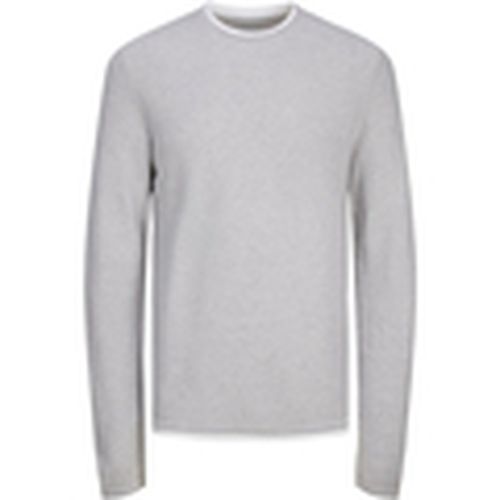 Jersey 12258595 JJTWINN KNIT CREW NECK LIGHT GREY para hombre - Jack & Jones - Modalova