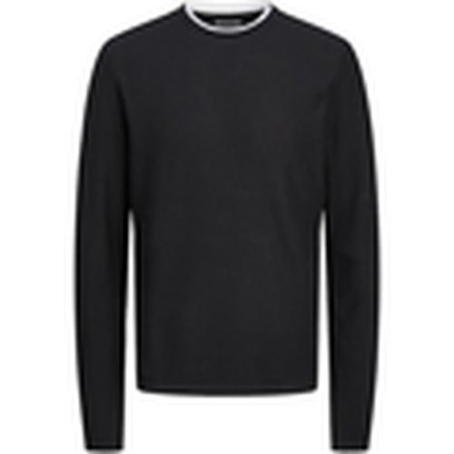 Jersey 12258595 JJTWINN KNIT CREW NECK BLACK para hombre - Jack & Jones - Modalova