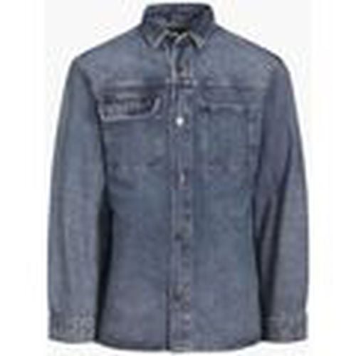 Camisa manga larga 12252698 SCOTT OVERSHIRT-BLUE DENIM para hombre - Jack & Jones - Modalova