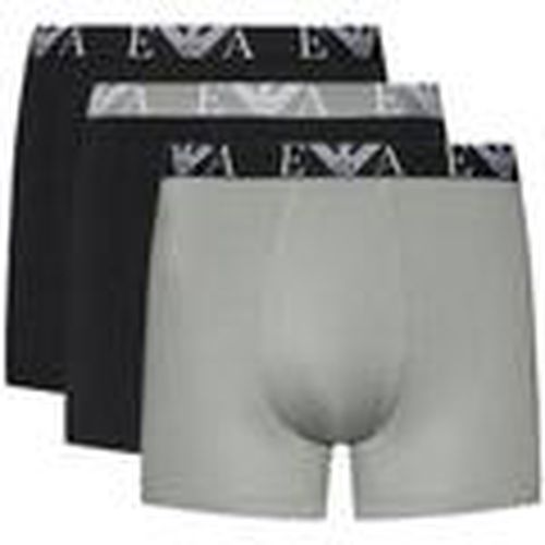 Boxer Underwear Three Pack Logo Boxers - Black/Stone para hombre - Emporio Armani - Modalova