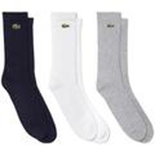 Calcetines Sport 3 Pack High Cut Socks Grey/White/Navy para hombre - Lacoste - Modalova