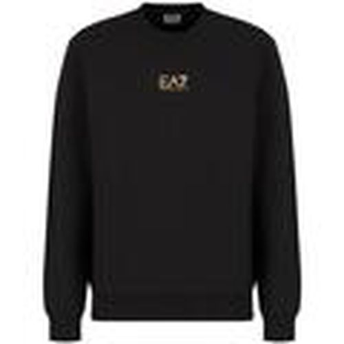 Jersey Identity Cotton Sweatshirt Black/Gold para hombre - Ea7 Emporio Armani - Modalova