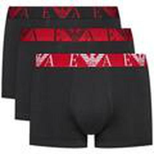 Boxer 3 Pack Stretch Cotton Trunks Black para hombre - Emporio Armani - Modalova