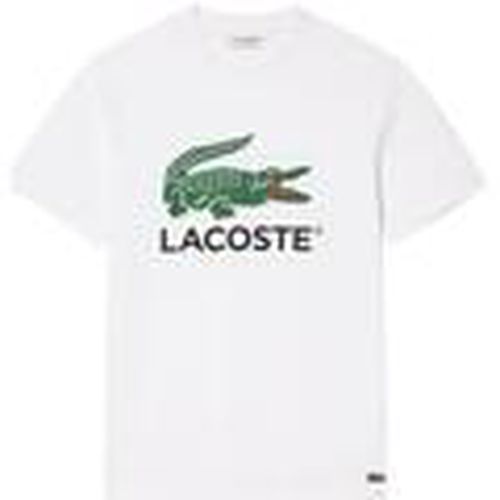 Tops y Camisetas Signature Print Cotton T-Shirt White para hombre - Lacoste - Modalova