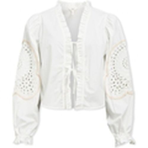 Blusa Noos Top Brodera L/S - White Sand para mujer - Object - Modalova