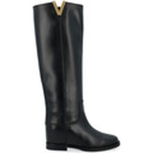 Botas Bota cuero negro V oro para mujer - Via Roma 15 - Modalova