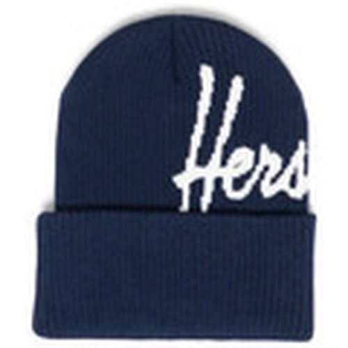 Gorro Gorro Script Ribbed Dark Navy/Blanc De Blanc para mujer - Herschel - Modalova