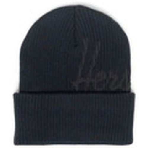 Gorro Gorro Script Ribbed Black/Pirate Black para hombre - Herschel - Modalova