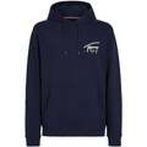 Jersey Signature Logo Graphic Hoodie Dark Night Navy para hombre - Tommy Jeans - Modalova