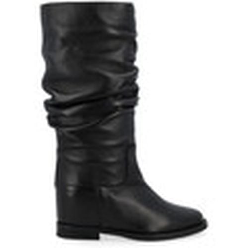 Botas Bota de piel rizada negra para mujer - Via Roma 15 - Modalova