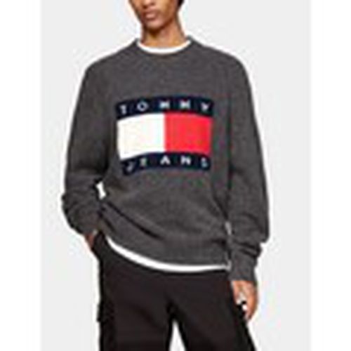 Jersey SUDADERA MELANGE FLAG SWEATER NEW CHARCOAL para hombre - Tommy Jeans - Modalova