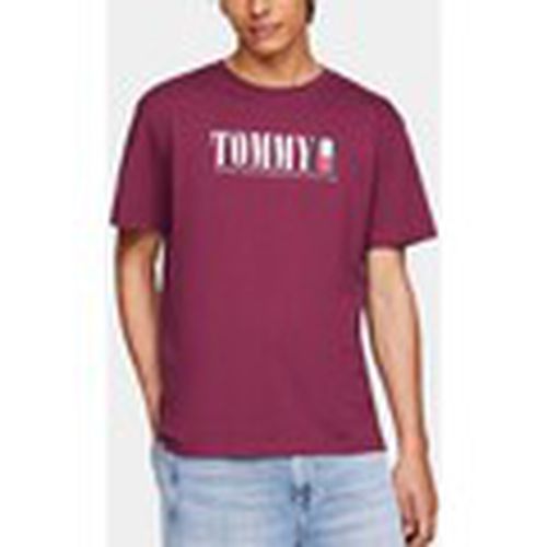 Camiseta CAMISETA FLAG LOGO TEE PURPLE para hombre - Tommy Jeans - Modalova