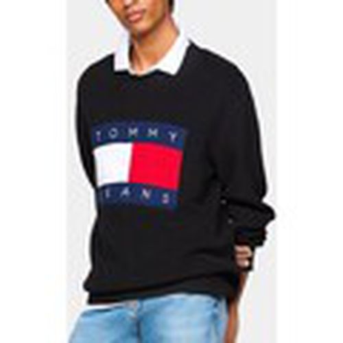 Jersey SUDADERA DNA FLAG SWEATER BLACK para hombre - Tommy Jeans - Modalova