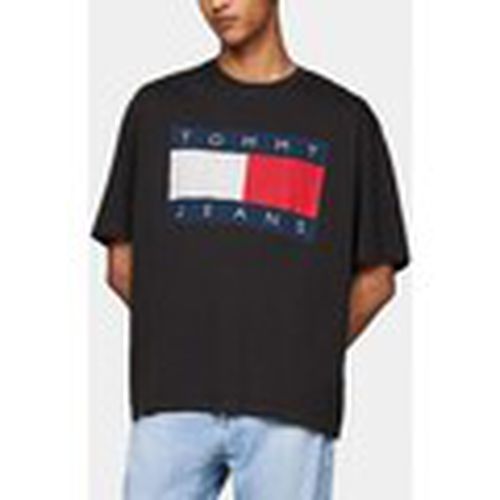 Camiseta CAMISETA FLAG BADGE OVERSIZED TEE BLACK para hombre - Tommy Jeans - Modalova