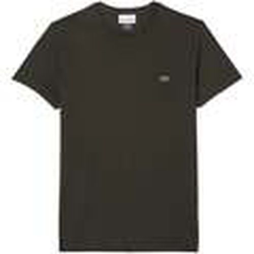 Tops y Camisetas Cotton Pima Crew Neck T-Shirt Dark Khaki Green para hombre - Lacoste - Modalova