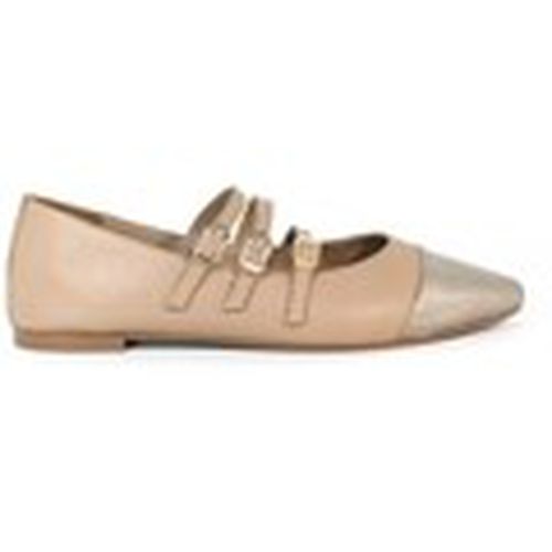 Zapatos de trabajo MERCEDITA DE PIEL CON TRIPLE TIRA BEIGE 24660 para mujer - Top3 - Modalova