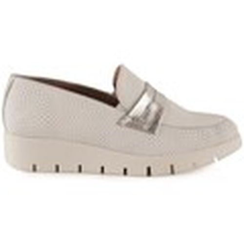 Mocasines Mocasines de piel blanca con cuña para mujer - Chamby - Modalova