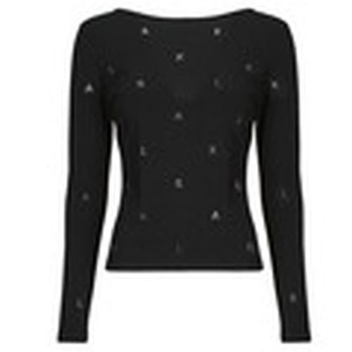 Camiseta manga larga RHINESTONE KARL OPEN BACK LSLV para mujer - Karl Lagerfeld - Modalova