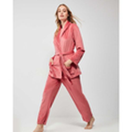 Pijama Bata anudada con pantalón largo en micro polar para mujer - Gisela - Modalova