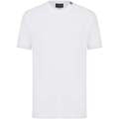 Tops y Camisetas Iconic Lounge Stretch Piquet T-Shirt White para hombre - Emporio Armani - Modalova