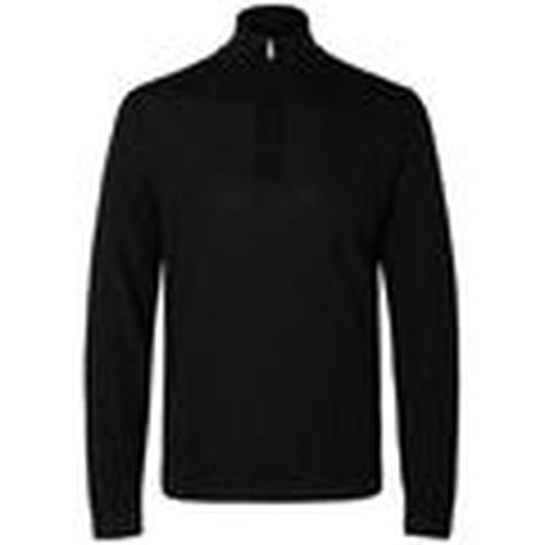 Jersey 16094655 MERINO HALF ZIP-BLACK para hombre - Selected - Modalova