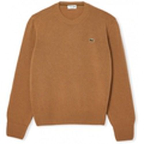 Jersey Carded Wool Crew Neck Sweater - Marron para hombre - Lacoste - Modalova