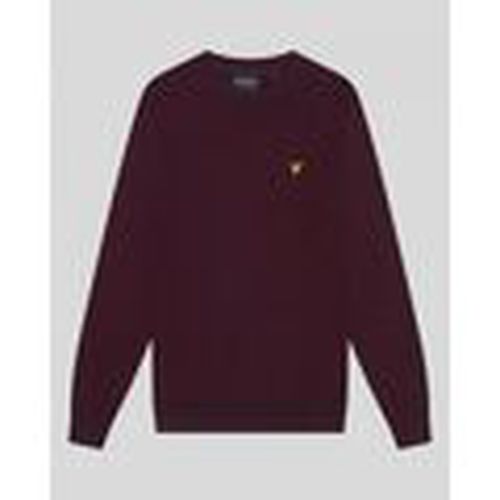 Jersey KN2110V MERINO CREW JUMPER-Z56. BURGUNDY para hombre - Lyle & Scott - Modalova