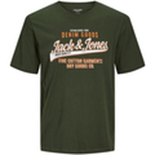 Camiseta 12254862 JJELOGO TEE SS O-NECK 2 COL AW24 SN KOMBU GREEN para hombre - Jack & Jones - Modalova