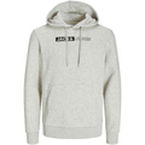 Jersey 12233599 JJECORP LOGO SWEAT HOOD PLAY NOOS WHITE MELANGE PLAY 5 para hombre - Jack & Jones - Modalova