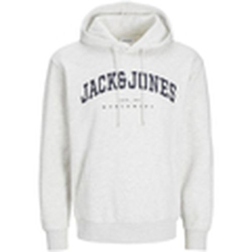 Jersey 12256521 JJECALEB VARSITY SWEAT HOOD NOOS WHITE MELANGE para hombre - Jack & Jones - Modalova