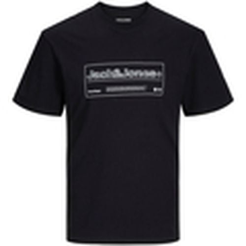 Camiseta 12265407 JCOALPHA FRONT PRINT TEE SS CREW NECK BLACK para hombre - Jack & Jones - Modalova