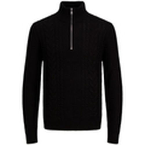 Jersey 12260826 JJCRAIG KNIT HALF ZIP BLACK para hombre - Jack & Jones - Modalova