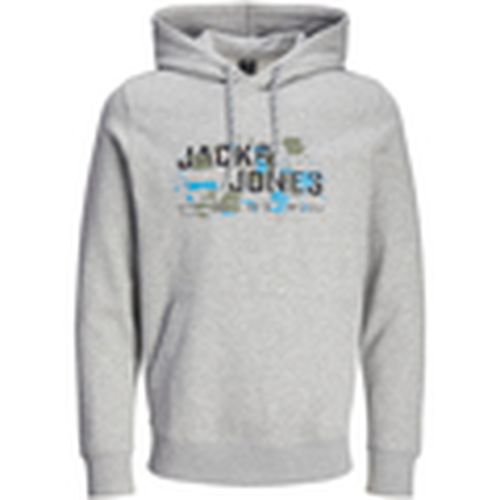 Jersey 12261670 JCOOUTDOOR LOGO SWEAT HOOD SN LIGHT GREY para hombre - Jack & Jones - Modalova