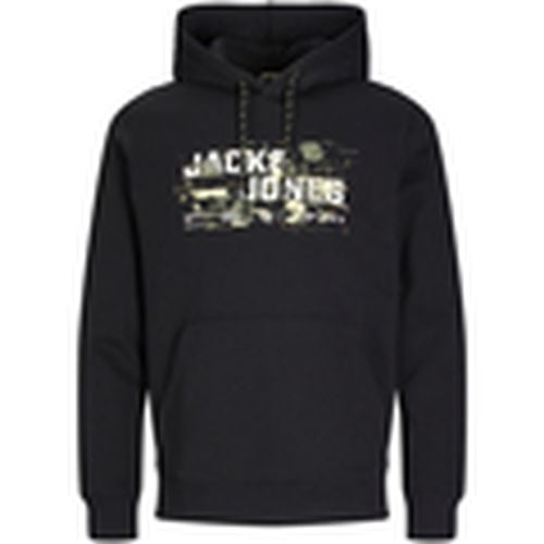 Jersey 12261670 JCOOUTDOOR LOGO SWEAT HOOD SN BLACK para hombre - Jack & Jones - Modalova