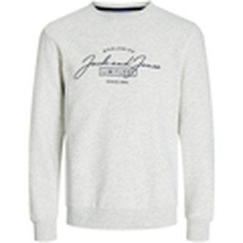 Jersey 12256837 JJFERRIS SWEAT CREW NECK BIG WHITE MELANGE para hombre - Jack & Jones - Modalova