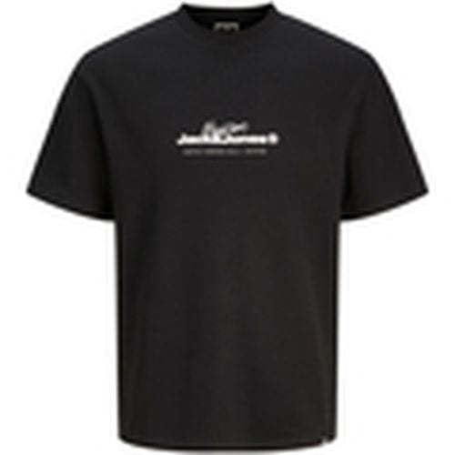 Camiseta 12265438 JCOCHARLIE BRANDING TEE SS CREW NECK BLACK para hombre - Jack & Jones - Modalova