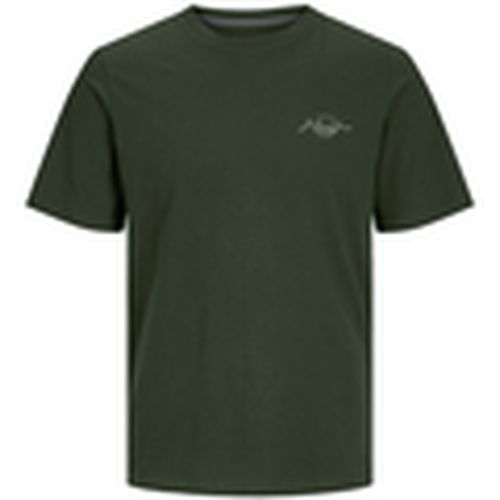 Camiseta 12256799 JJFERRIS TEE SS CREW NECK SMALL KOMBU GREEN para hombre - Jack & Jones - Modalova