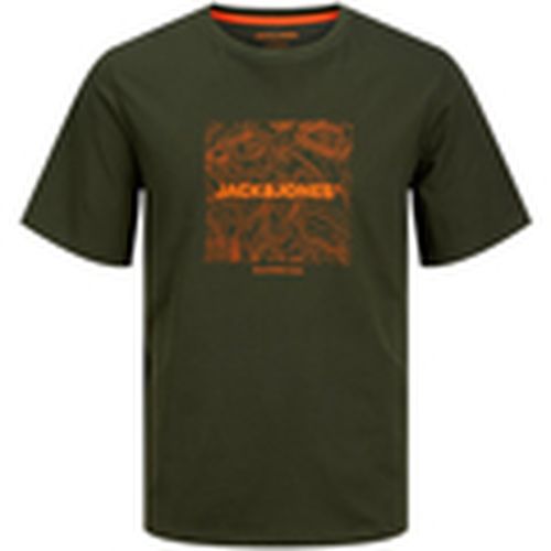 Camiseta 12256780 JJLINER TEE SS CREW NECK KOMBU GREEN para hombre - Jack & Jones - Modalova