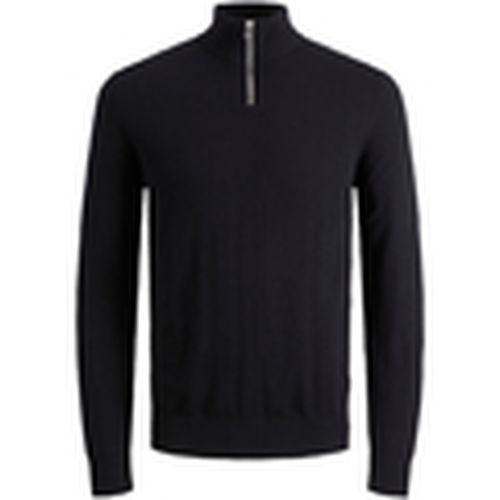 Jersey 12189339 JJEEMIL KNIT HALF ZIP NOOS BLACK para hombre - Jack & Jones - Modalova